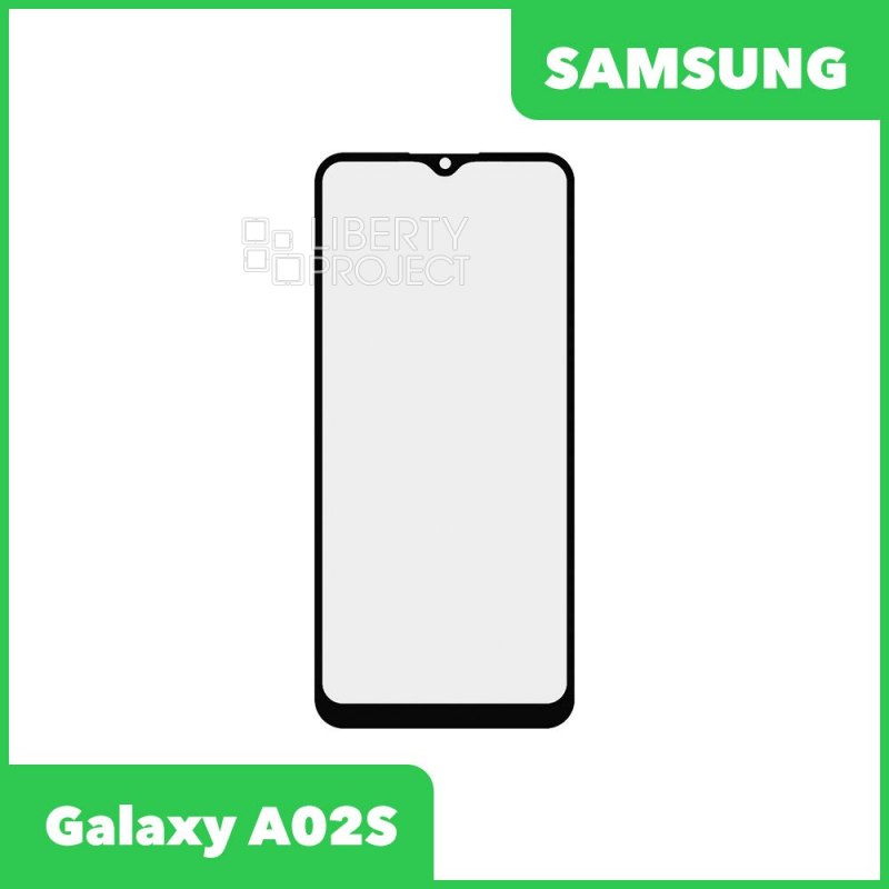 Стекло + OCA плёнка для переклейки Samsung SM-A025G Galaxy A02S (черный)