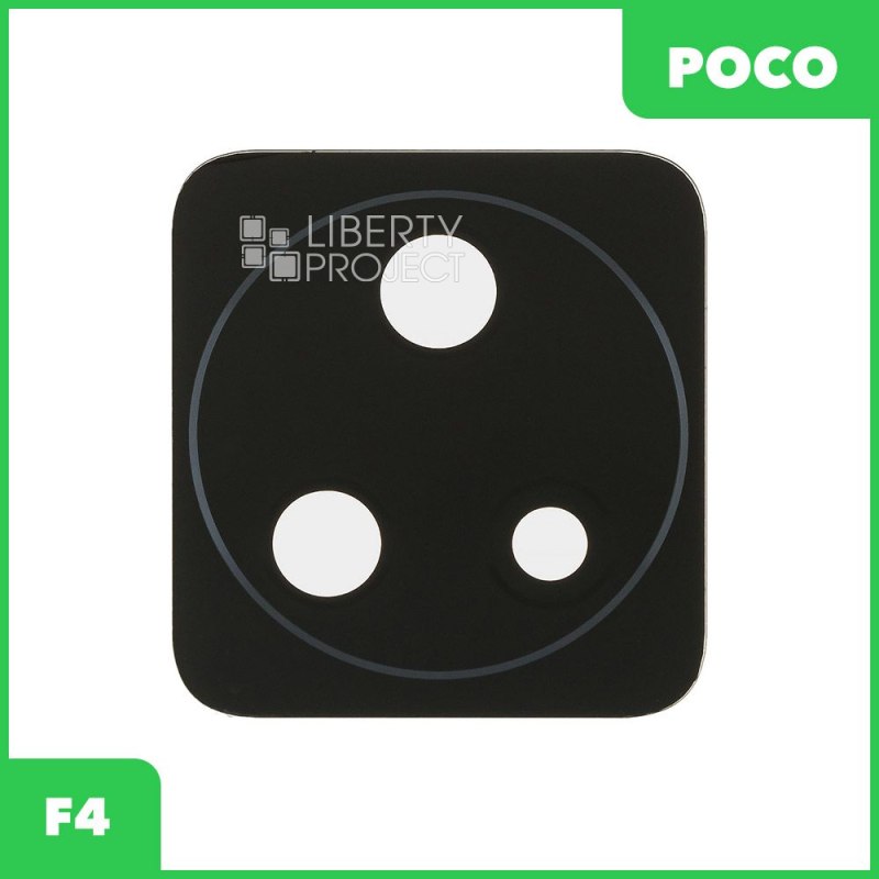 Стекло задней камеры для Xiaomi Poco F4 (22021211RG) (без рамки) (черный)