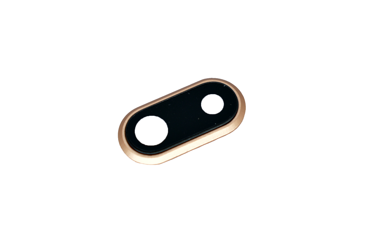 Стекло камеры для iPhone 8 Plus в рамке золотой