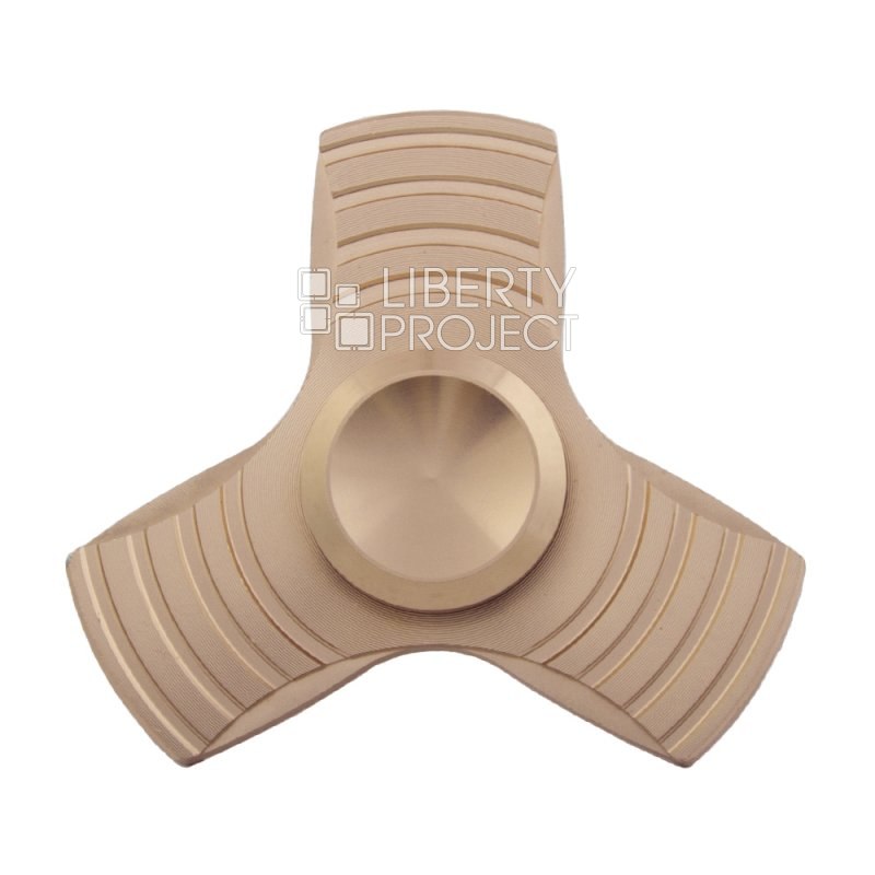 Игрушка антистресс Hand Spinner "Трапеция округлая" аллюминий (золотой/коробка)