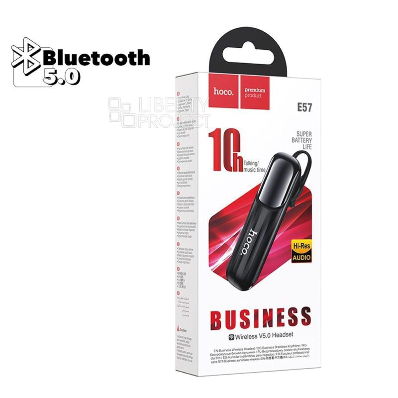 Bluetooth моногарнитура HOCO E57 Essential BT 5.0, вкладыши (черный)