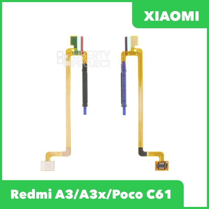 Шлейф/FLC Xiaomi Redmi A3/A3x/Poco C61 сканер отпечатка пальца (черный)