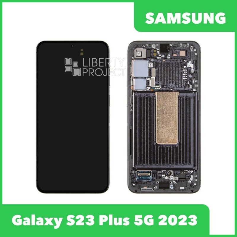 LCD дисплей для Samsung Galaxy S23 Plus 5G 2023 SM-S916 GH82-30476A в рамке (черный) 100% OR SP