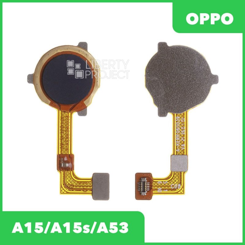 Шлейф для OPPO A15/A15s/A53 сканер отпечатка пальцев (черный)