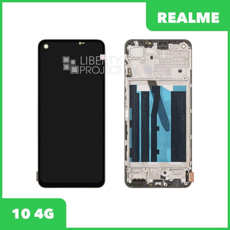 LCD дисплей для Realme 10 4G (RMX3630) с тачскрином в рамке (черный) OR LCD