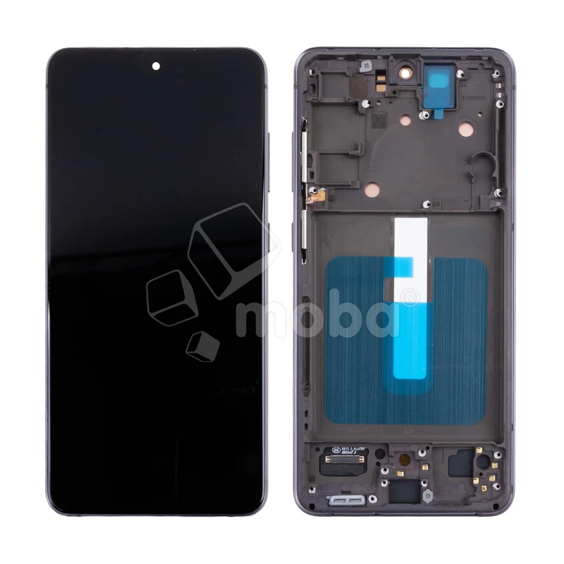 Дисплей для Samsung Galaxy S21 FE (G990B) модуль с рамкой Серый - (OLED) (Full Size)