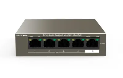 G1105P-4-63W 5-портовый гигабитный PoE коммутатор IP-COM с 4 портами PoE 10/100/1000 Мбит/с, 1 Uplink 10/100/1000 Мбит/с
