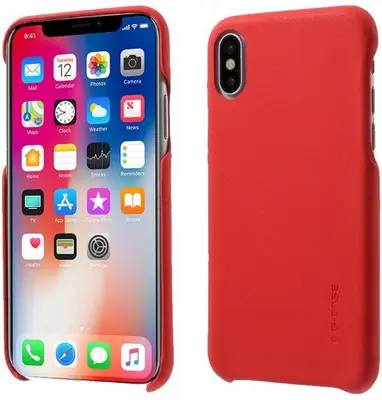 Кожаная накладка G-Case Noble Series для Apple iPhone X красный