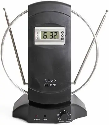 Антенна комнатная ЭФИР SE-878 DVB-T2/ДМВ+МВ, активная