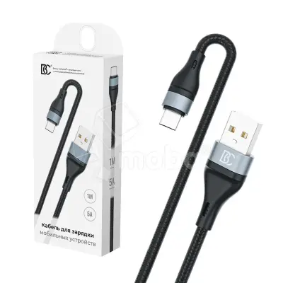 Кабель USB - Type-C BC X57 (5A, оплетка ткань) Черный