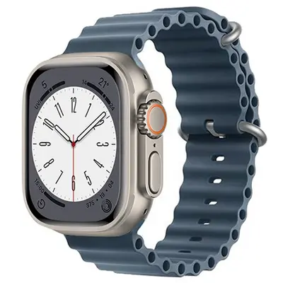 Силиконовый ремешок Ocean Watch Band для Apple Watch Series 49mm серый
