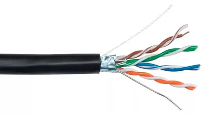 Кабель «витая пара» Андижанкабель FTP Outdoor CAT5e 4PR 24AWG Cu 4x2x0,52 (LAN) 305м с тросом