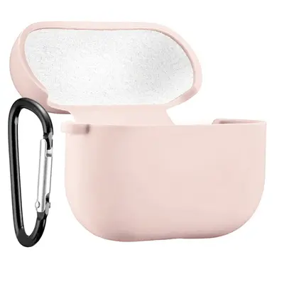 Силиконовый чехол Silicone Case с карабином для Apple AirPods 4 кремовый