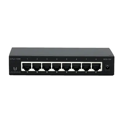 UB-SW-1008-12V Сетевой неуправляемый коммутатор Unibrave на 8 портов 100 Мбит/c, 12V