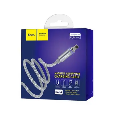 USB кабель Hoco магнитный U40A Lightning 1m графит