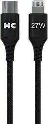 Кабель MORE CHOICE (4620202554130) K69ia USB 3.0A PD 27W для Lightning ng 8-pin Type-C - 1м , черный