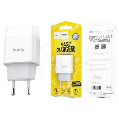Сетевое зарядное устройство USB Hoco C72A (10.5W) Белый