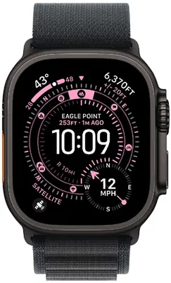 Apple Watch Ultra 3 (2025) GPS + Cellular, 49 мм, корпус из черного титана, ремешок Alpine (L) цвета black (черный) MF0X4