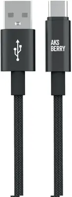 Кабель AKSBERRY (6900295590016) X163 Nylon silk USB-A - Type-C, черный