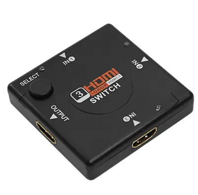 Переключатель гнездо HDMI на 3 гнезда HDMI, без питания, пластик REXANT
