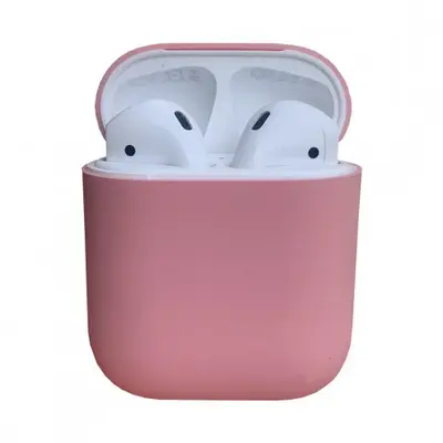 Силиконовый чехол тонкий для Apple AirPods 2 светло-розовый