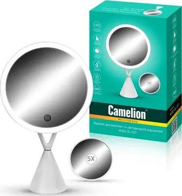 Зеркало косметическое с подсветкой CAMELION (14004) M282-DL C01 белый