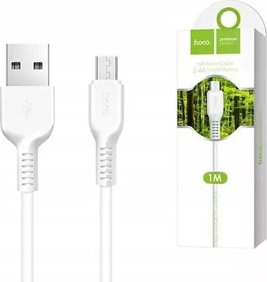 Кабель HOCO (6957531068952) X20 USB (m)-microUSB (m) 3.0м - белый