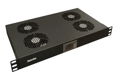 Hyperline TRFA-WB-MICR-4F-RAL9004 Модуль вентиляторный 19", 1U, глубиной 290мм