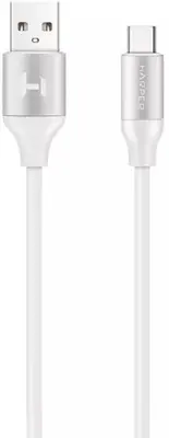 USB кабель HARPER SCH-730 (USB TYPE C, 1м, оплетка силикон) белый