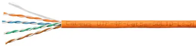 Cabeus UTP-4P-Cat.5e-SOLID-LSZH Кабель витая пара UTP (U/UTP), категория 5e, 4 пары (24 AWG), одножильный, оранжевый, LSZH, нг(А)-HF, (305 м)