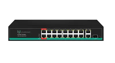 UB-SW-16F2G1SFP-150 Pro Неуправляемый коммутатор Unibrave с поддержкой PoE на 16 портов (150 Вт)