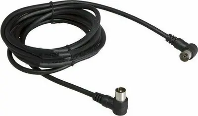 Коаксильный кабель REXANT (18-0014) TV PLUG-TV JACK 3м угловой, черный