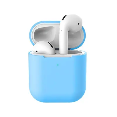 Силиконовый чехол тонкий для Apple AirPods 2 голубой