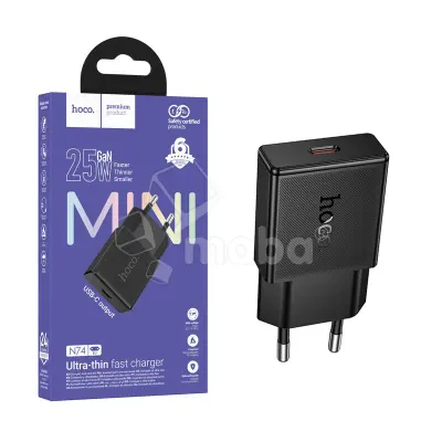 Сетевое зарядное устройство Type-C Hoco N74 (25W, PD, сверхтонкое) Черный