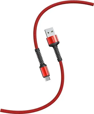 Кабель SMARTBUY (iK-12-S26r) S26 MicroUSB красный, 3 А, QC, нейл.,1 м