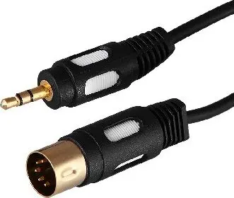 Кабель DIN REXANT (17-2502) ШНУР DIN 5 PIN - STEREO 3,5 ММ, ДЛИНА 1,5 МЕТРА (GOLD)
