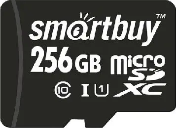 Карта памяти SMARTBUY (SB256GBSDCL10-01) MicroSDXC 256GB Class10 UHS-1 + адаптером