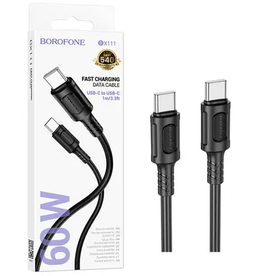 Type-C Type-C кабель Borofone BX111 C 60WT 3A fast charging 1m черный