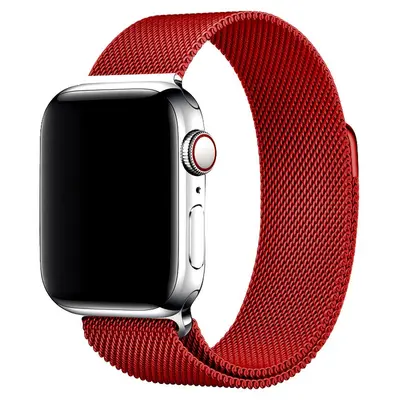 Ремешок металлический Миланская петля для Apple Watch 38/40/41mm красный