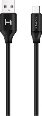USB кабель HARPER SCH-730 (USB TYPE C, 1м, оплетка силикон) черный