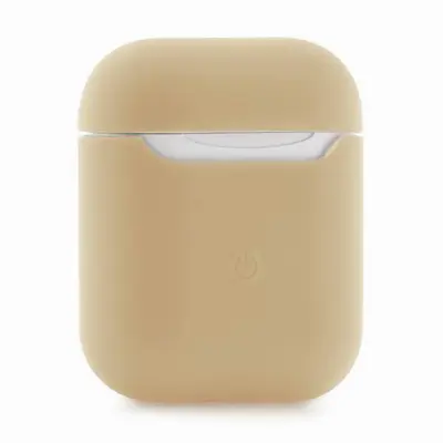 Силиконовый чехол тонкий для Apple AirPods 2 бежевый