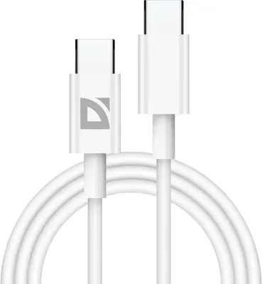 DEFENDER (87507) USB кабель F182 TypeC-TypeC 1м, 30 Вт, PD,TPE,белый