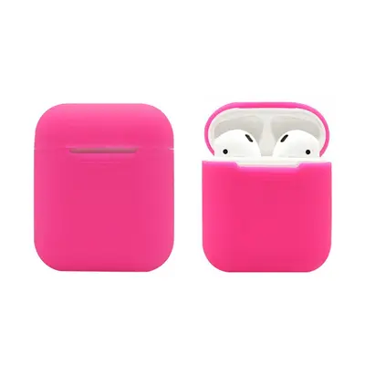Силиконовый чехол тонкий для Apple AirPods 2 розовый