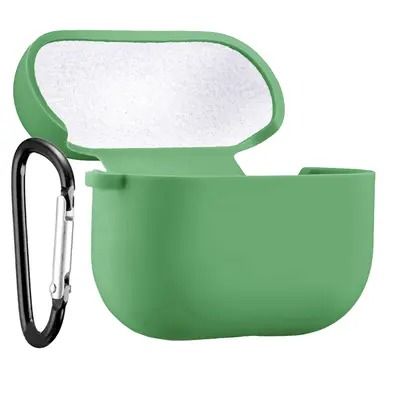 Силиконовый чехол Silicone Case с карабином для Apple AirPods 4 светло зеленый