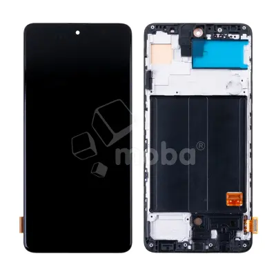 Дисплей для Samsung Galaxy A51 (A515F) модуль с рамкой Черный - (OLED) (Full Size)