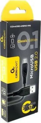 Кабель GEMBIRD/Cablexpert (17910) CCB-mUSB2-AMBMO1-CLASSIC 0.1 - 1,0 м - черный