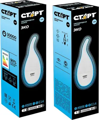 Светодиодная лампа СТАРТ (17269) LEDFlameE14 7W 40 WS 10/101 черный