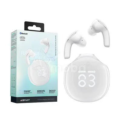 Беспроводные наушники Bluetooth Acefast T9 (TWS, вакуумные, с дисплеем, ANC) Белый