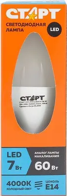 Светодиодная лампа СТАРТ (17281) LEDCANDLE E14 7W40 WS