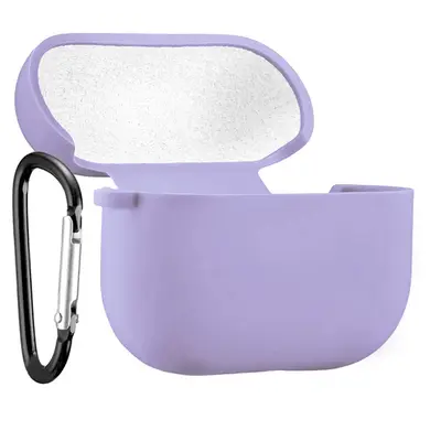 Силиконовый чехол Silicone Case с карабином для Apple AirPods 4 светло сиреневый